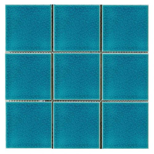 Gạch Mosaic xanh biển rạn ô vuông